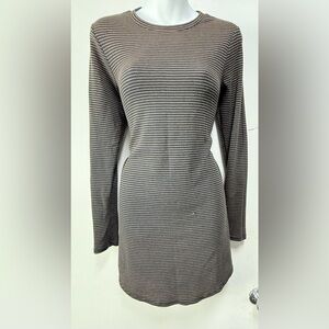 Vans Brown Ribbed Long Sleeve Sheath Dress